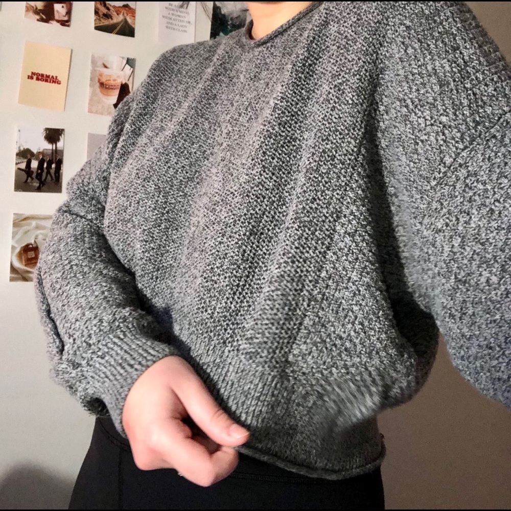 Cropped Grey Sweater